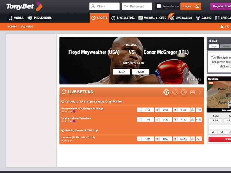 Introduction to tonybet sport review